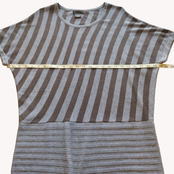 Elio Sweater Women's XL Cashmere Blend Tunic Short Sleeve Striped - Picture 4 of 13